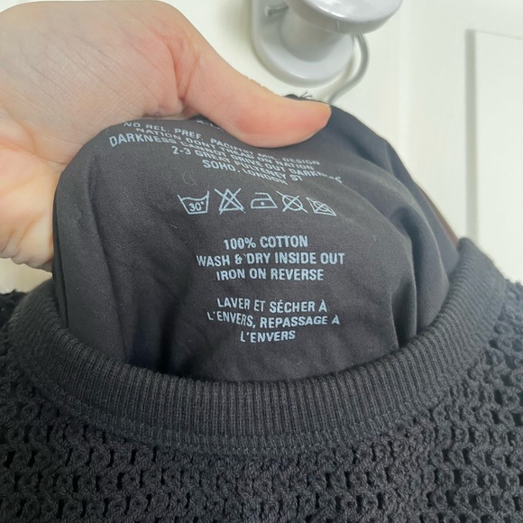 Maharishi Scrim Net Crew Mesh Sweatshirt along Sleeve Top Black XL - Picture 6 of 9